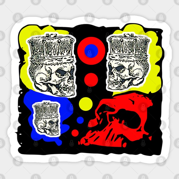 king skull colored Sticker by Marccelus